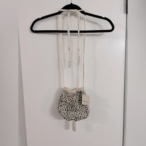 NWT Free People Penny Beaded Pouch in Ivory
